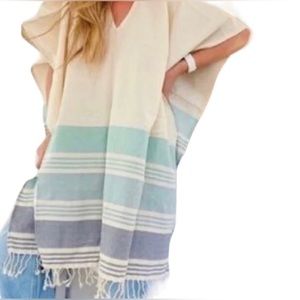 Tribe Alive cotton caftan poncho/cover up